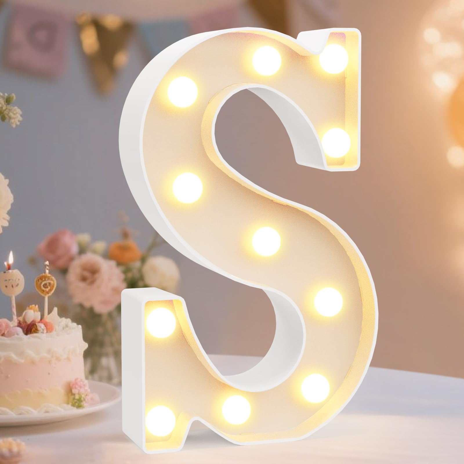 Photo 1 of Pooqla LED Marquee Letter Lights Sign, Light Up Alphabet Letter for Home Party Wedding Decoration S