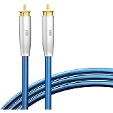 KAIBOER Silver Plated Shielded Audio Cables for RCA Devices, Male to Male Signal Audio Cable Compatible with RCA Interface.as Amplifier,Subwoofer,Sapphire Blue 3.2FT/1M