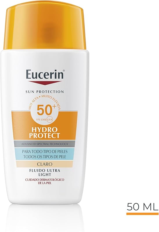 Sun Face Hydro Protect Ultra-Light Fluid FPS50+ con tono claro (50 ml), crema facial solar con filtros UVA/UVB, protección solar 50+ en fluido extraligero, crema de sol color — foto 2 de 8