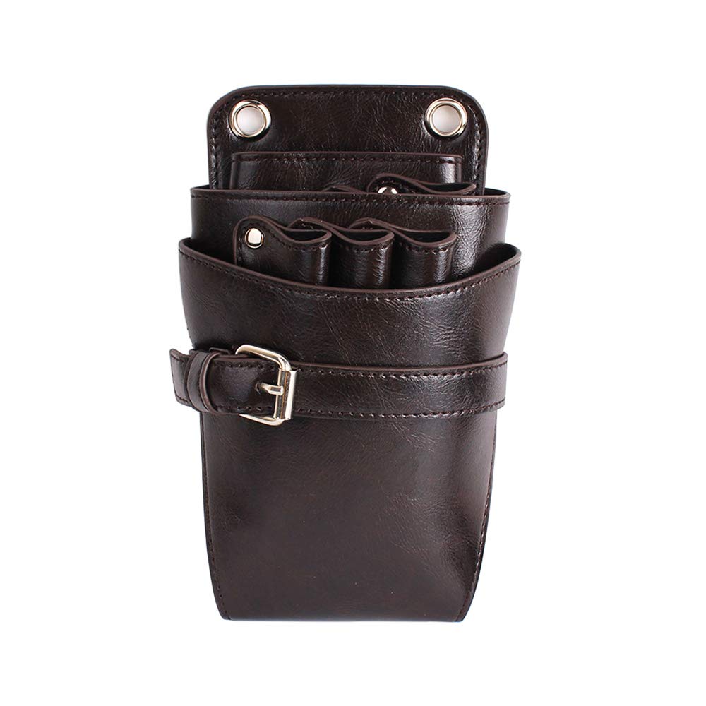 Scissor Bag Belt, Leather Hairdressing Pouch Holster Salon Barber Hairstylist Hairdresser Tools Bag for Combs, Clips