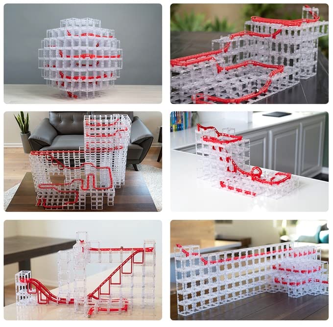 DesignNest MagnetCubes Coaster Cubes, Marble Run - 168Pcs, Roller Coaster Building Set, STEM Toys, Ages 8 Years & Up, Advanced Pack