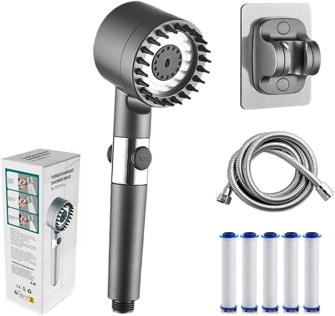 Filtered Shower Head with Handheld, High Pressure 5-Spray Showerhead ...