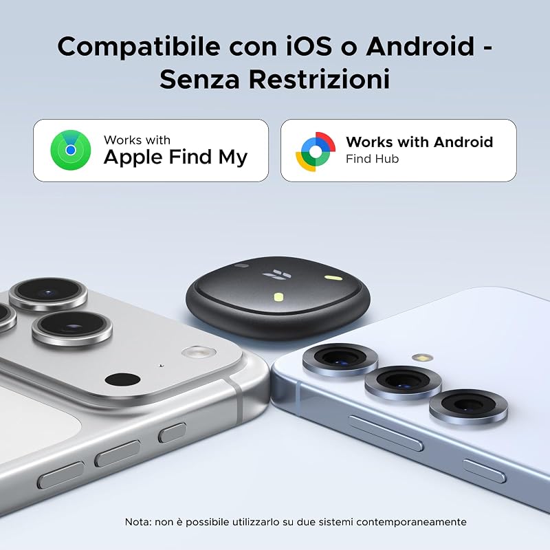 FineTrack Mini DUO 2 Supporto iOS Find My o Android Find Hub 4 Pezzi
