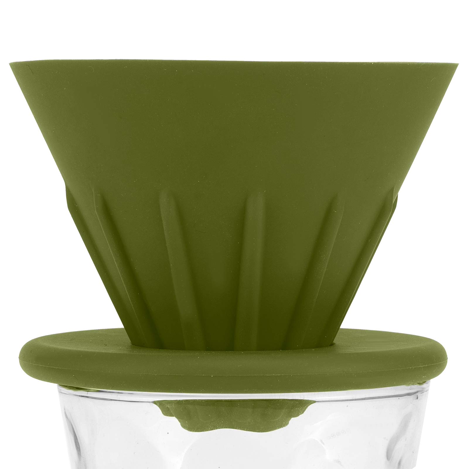 Silicon Resin Coffee Dripper,Portable Easy Manual Brew Maker,Enjoy Pour Over Coffee Anytime, Anywhere(Green)
