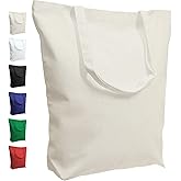 TOPDesign 2 | 6 | 12 Pack Super Strong Large 17.5"x16.5"x5" 10oz Cotton Canvas Tote, Reusable Grocery Shopping Bag, Blank Natural Bags for Crafts, DIY Your Creative Designs (Pack of 2)