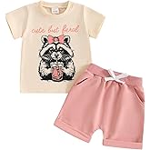 Sejardin Baby Girl Summer Outfit Infant Letter Print Short Sleeve T Shirt Tops and Stretch Shorts 6 12 18 24M 2T Girl Clothes