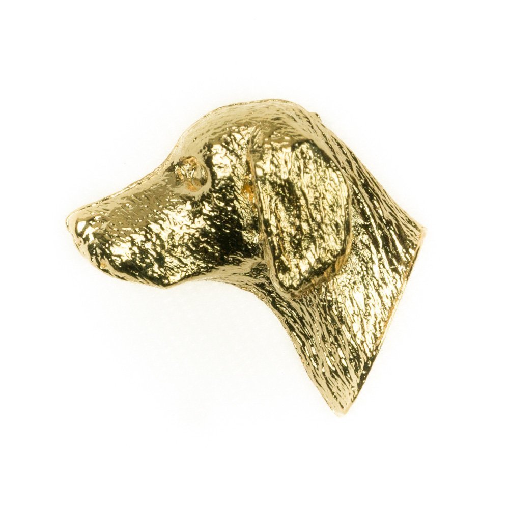 GERMAN SHORT HAIRED POINTER Made in U.K Artistic Style Dog Clutch Lapel Pin Collection 22ct Gold Plated