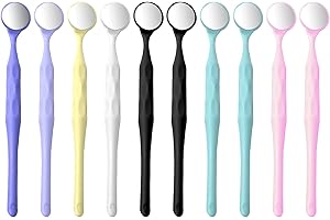 Angzhili 10 Pcs Double Sided Mouth Mirror,Dental Oral Mirror,Colorful Dental Examination Mirror,Oral Care Tools (Two-Sided)