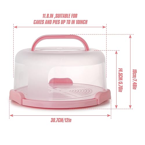 Zoofen Plastic Cake Carrier with Handle 10in Cake Holder Cake