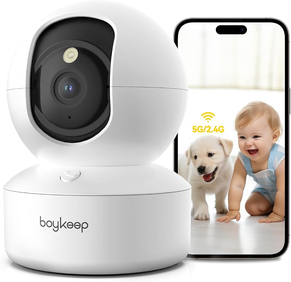 BoyKeep 2K 3MP Pet Camera 360 WiFi Indoor Security Camera 2-Way Audio Night