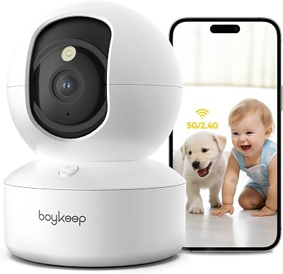 BoyKeep 2K 3MP Pet Camera 360 WiFi Indoor Security Camera 2-Way Audio Night