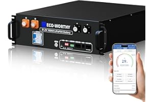 ECO-WORTHY 48V 100Ah LiFePO4 Lithium Battery w/Bluetooth | UL1973 & UL9540A & CEC Listed | 5120Wh Server Rack Battery for Solar Energy Storage, Home Backup Power