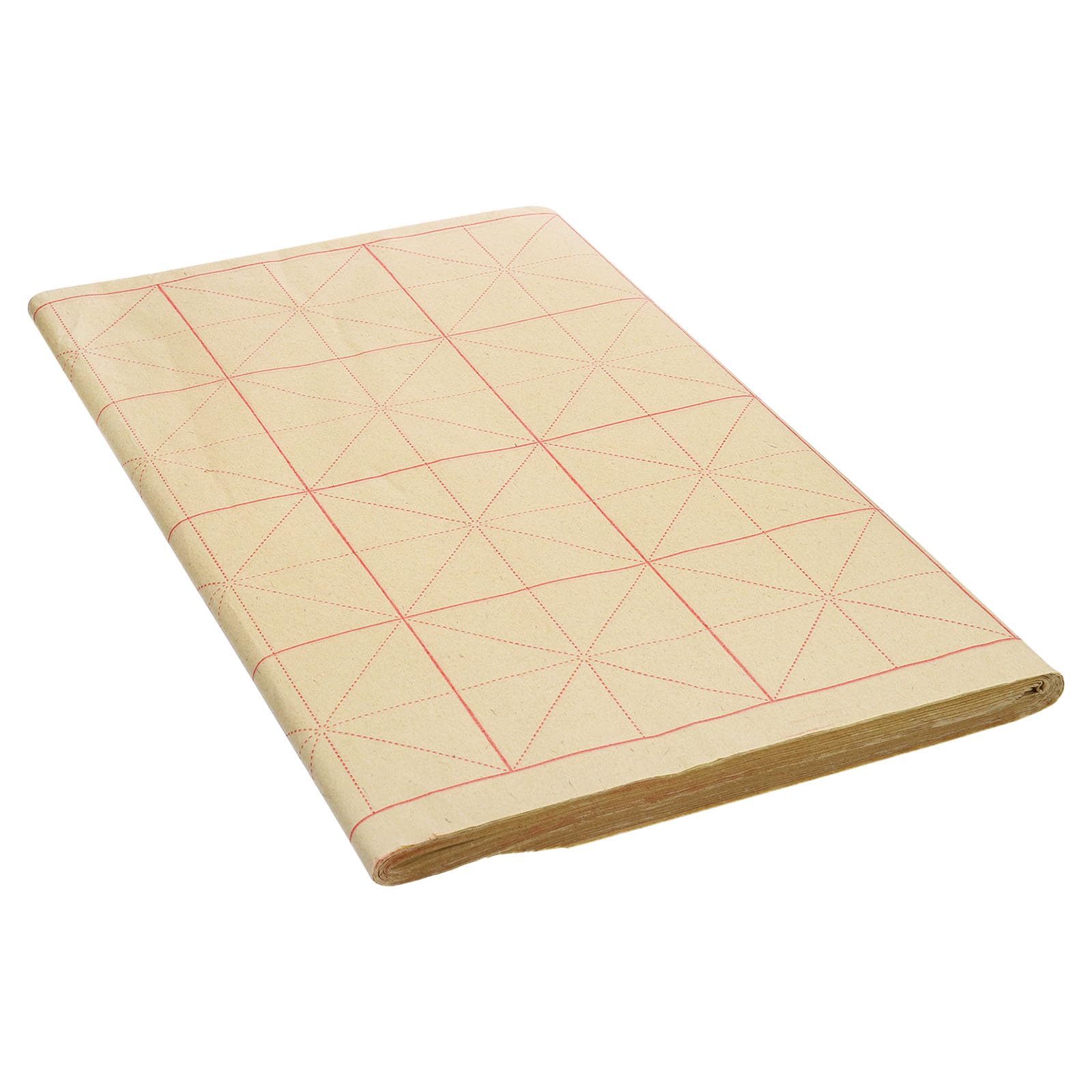 PATIKIL Maobian Xuan Paper, 70 Sheets Rice Paper with 4" Grid for Calligraphy Practice, Painting, Drawing, Half Raw Ripe Xuan, 26"x15"(Light Yellow)