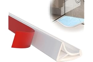 ACESOLID Shower Threshold Water Barrier, Self-Adhesive Silicone Splash Guard for Shower, Kitchen Countertop, Sink, Cooktop, and Bathtub (39”L+ setting tools)