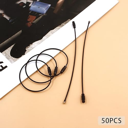 ROYHOO 50PCS Black Stainless Steel Wire Keychains Cable, 5.9 Inches