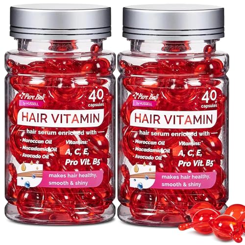Hair Oil Capsules - Hair Vitamins A, E, & Pro B5 - Serum Enric... 61+Hmi 4KfL