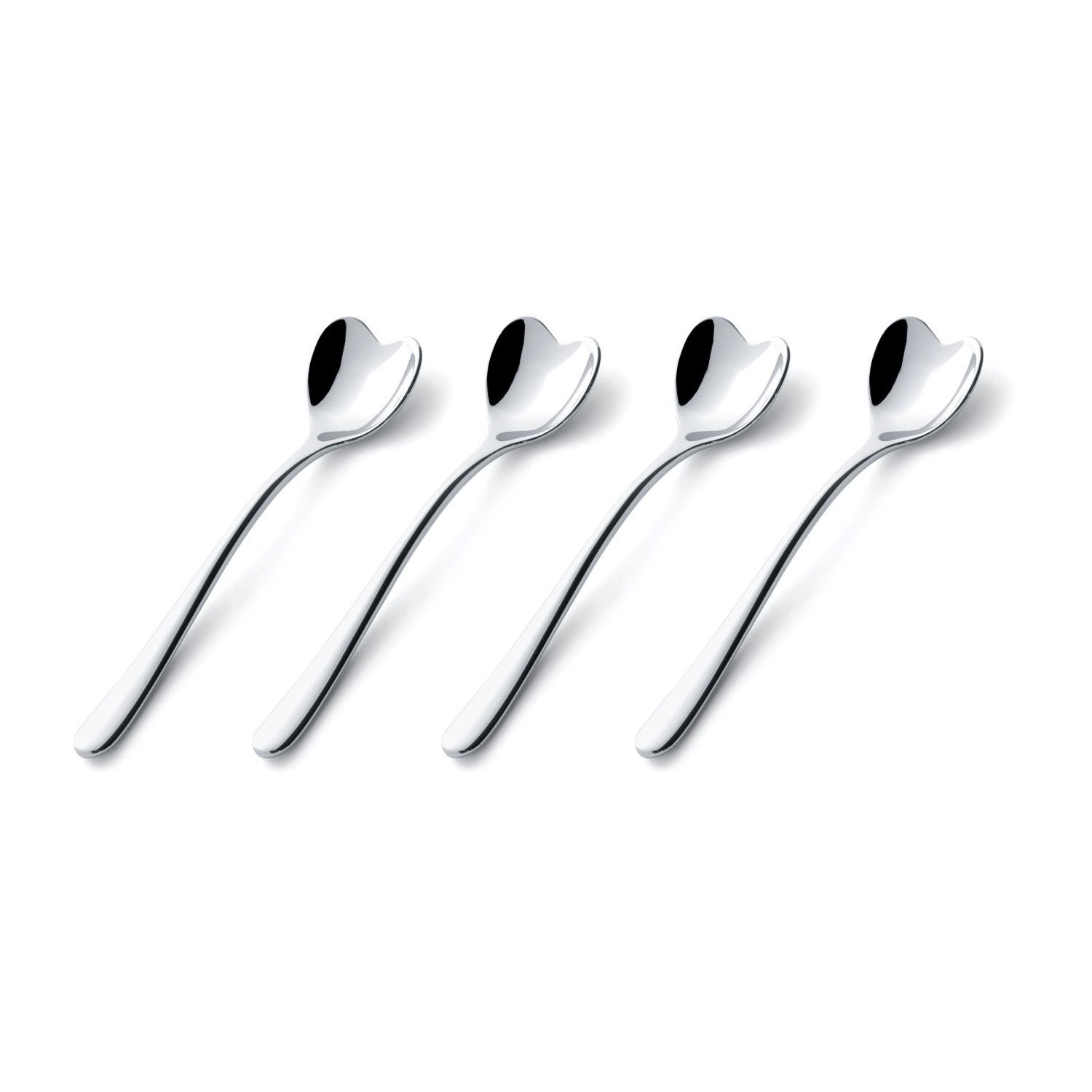Alessi A di AMMI01CUS4 Set Composed of Four Ice Cream Spoons in 18/10 Stainless Steel, Silver, 17 x 19 x 10 cm