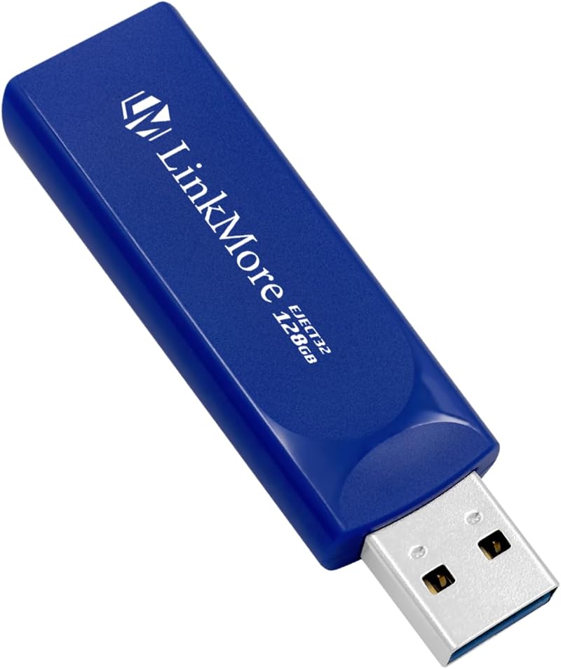 LinkMore EJECT32 128GB USB 3.1 Flash Drive Retractable Thumb Drive 100MB/s