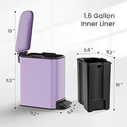 Cesun Small Bathroom Trash Can with Lid Soft