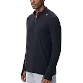 THE GYM PEOPLE Men's Half-Zip Long Sleeve Golf Shirts Soft Lightweight Warm Workout Pullover Sweatshirts with Thumb Hole