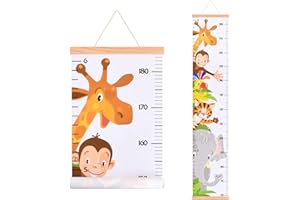 Baby Height Growth Chart, Cute animal Pattern Growth Chart, Removable Height Measure Chart, Canvas Wall Hanging Measuring Rul