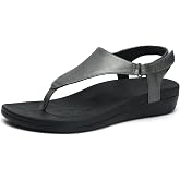 UTENAG Womens Arch Support Sandals Orthotic Adjustable Thong Flip Flops