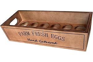 SiaBiced Wooden Egg Holder Rustic Home Storage Basket for Pantry Cabinet Housewarming