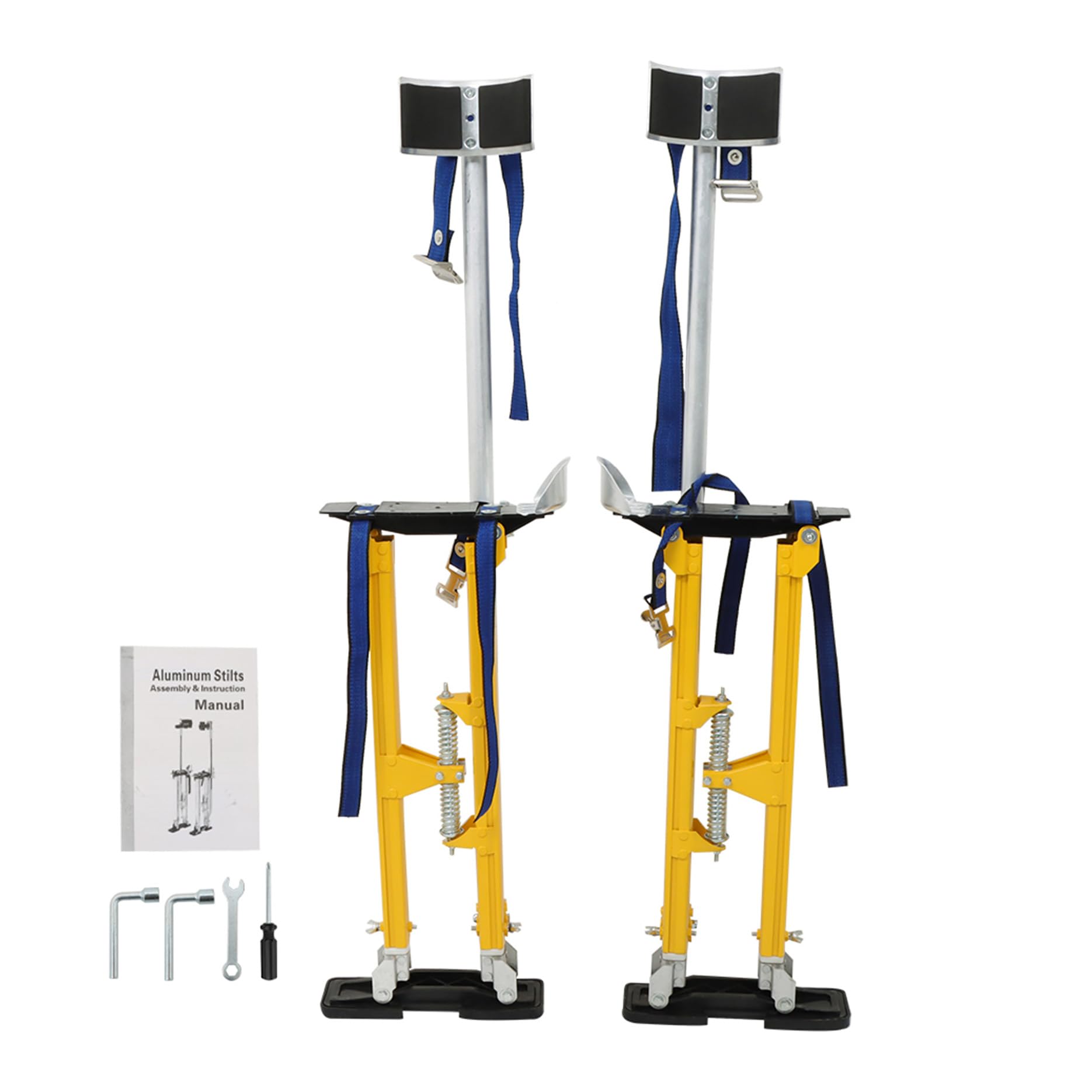Photo 1 of LiGuVCY Adjustable Drywall Stilts 24-40 Inch Aluminum Alloy Stilts for Painting or Cleaning Yellow