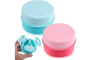Lurrose 2Pcs Silicone Travel Size Containers with Lid Empty Leak-proof Travel Jars 3 In 1 Portable Cosmetic Jars for Makeup Cream