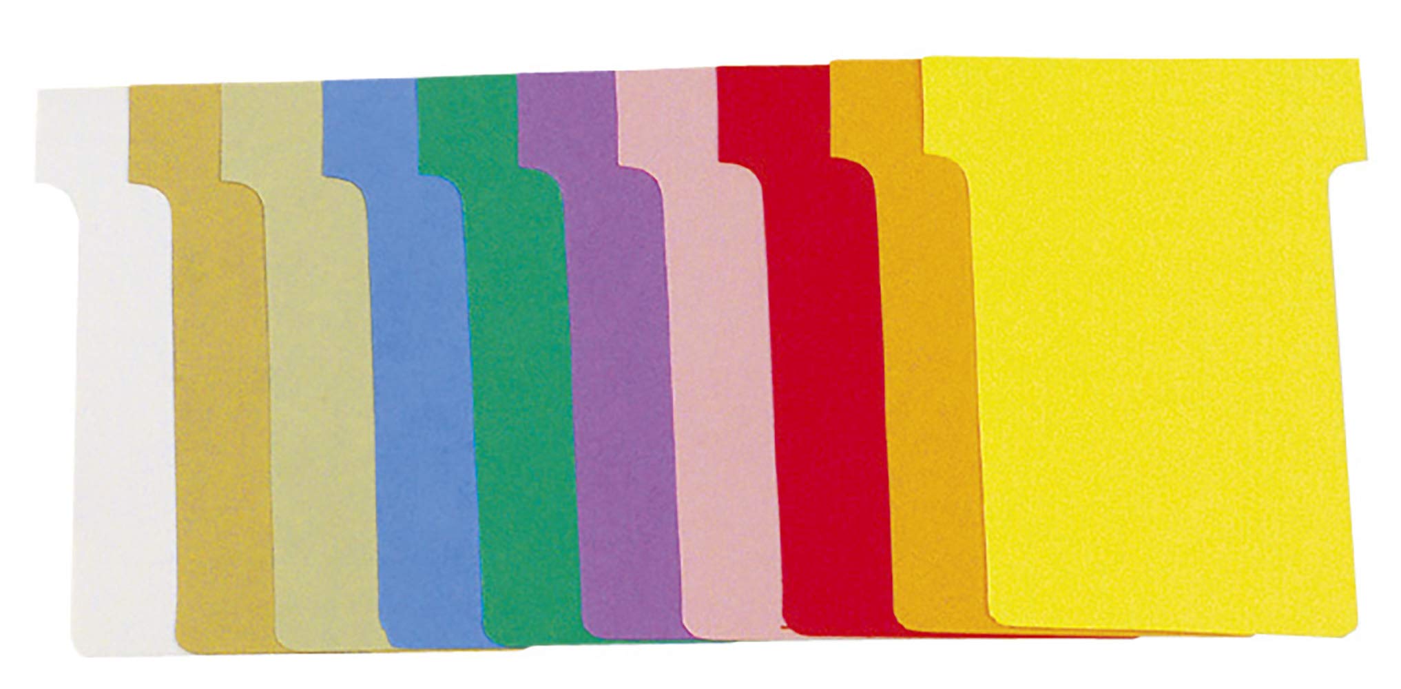 Exacompta - Ref 57745E - T-Shaped Record Cards - 60 x 85mm in Size, 165gsm Hard Cardboard, Dispenser Provided for Protection & Easy Removal - Assorted Colours (Pack of 100)