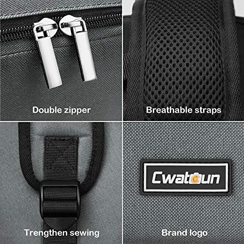 Cwatcun Camera Backpack DSLR SLR Camera Bag with 15.6 Inch Laptop Compartment For Canon Nikon Sony,Water Resistant Camera Backpack for Women and Men,Adjustable Tripod Holder (Ⅱ Large Grey)