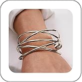 Xduargs Boho Layered Wrist Cuff Wrap Bracelet Punk Vintage Stackable Cuff Bracelet Gold Wire Bangle Bracelet Cuff Open Adjustable Bangle Bracelet Jewelry for Women