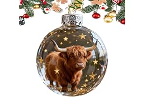 LOALIO 2026 Wildlife Wonders Collection Crystal Glass Ornament, 2.75in Handcrafted Vivid 3D Animal Christmas Decoration, Luxury Winter Holiday Tree Décor & Gifts, Sparkling Star Accents(Cow)