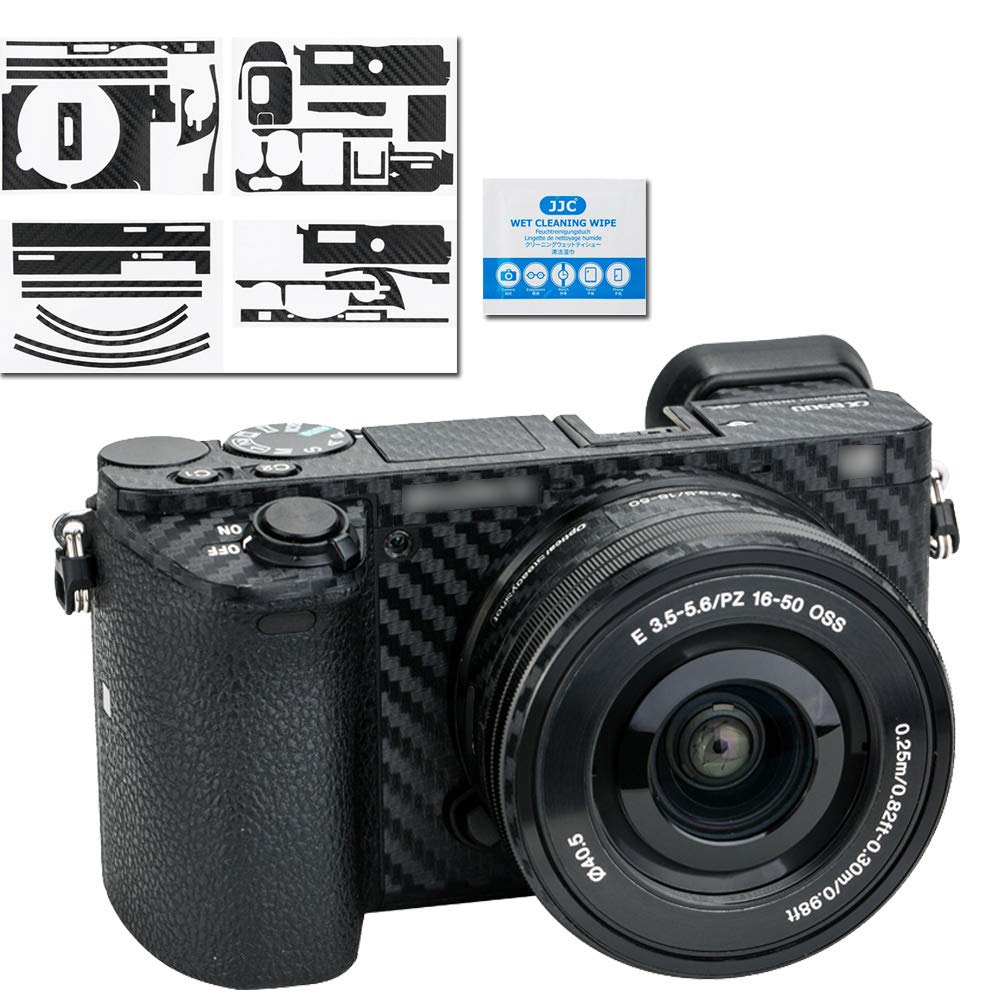 Anti-Scratch Camera Body & Lens Skin Sticker Protective Film Decals for Sony Alpha a6500 +16-50mm lens Kits - 3M Stickers DSLR Camera Carbon Fiber Body Wrap Cover Shield,Bubble Free Anti-slid Holder