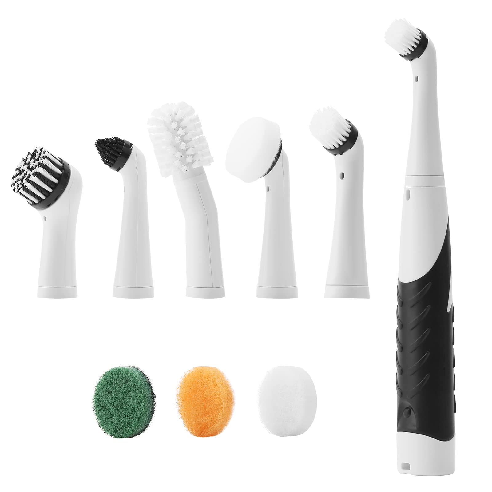 Electric Cleaning Brush for Tile And Tub, Electric Spin Scrubber Household Cleaning Brushes with 5 Heads and 3 Sponge Pads, Kitchen Accessories Suitable for Home, Bathroom Floor, Tub, Shower, Tile