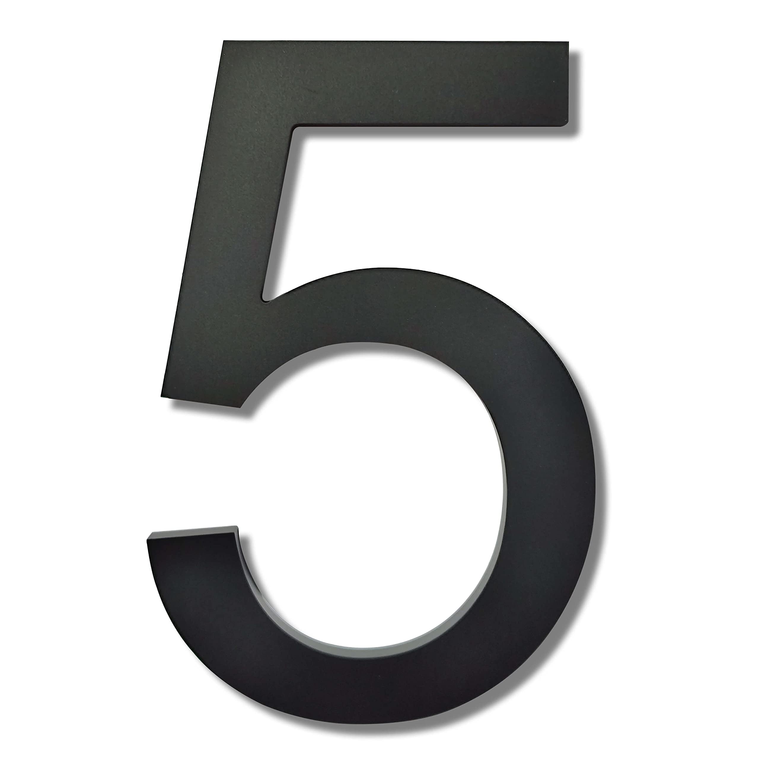 Ywonoby 8 Inch House Numbers for Outside-Large Modern 3D Floating Door Numbers-Weatherproof and Easy to install-Matte Black Acrylic Number (5)