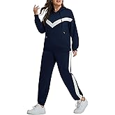 Auciccoo Plus Size 2 Piece Outfits Women Sweatsuits Hoodies Sweatshirt Sweatpants Baggy Tracksuit Lounge Set with Pockets