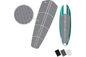 Own the Wave 12 Piece Premium EVA Foam Surfboard Traction Pad Non-Slip Trimmable Deck Sheet 3M Adhesive for Longboard SUP Paddleboard Surfboard White, Black, Grey