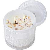 Chloefu LAN White Crystal Candle Gardenia Candles for Home Scented, Large 2-Wick Candle, Highly Scented, Gifts for Women, Anniversary Wedding, Thanksgiving, Birthday Gifts for Her Mom, 14 oz