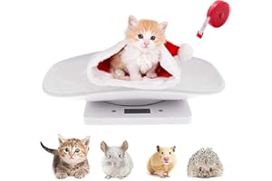 Digital Pet Scale, Small Animal Scale with Tape Measure, Multifunction Kitchen Food Scale, Weighing Max 33lbs, Size 12"x8" In