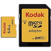 Kodak 64GB Class 10 UHS-I U1 MicroSDXC Card with Adapter 10x Write Speed | Adapter 10x Write Speed