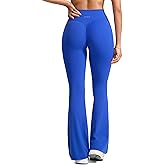 INGIA Womens High Waist No Front Seam Scrunch Butt Flare Leggings Workouts 31 Inches V-Back Bootcut Gym Yoga Pants