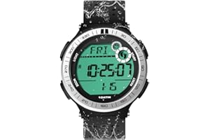 10 ATM Waterproof Sports Watch Pedometer for Men Boys Scuba Diving Watch with Lap Stopwatch and Alarm Clock Function, 12/24 H