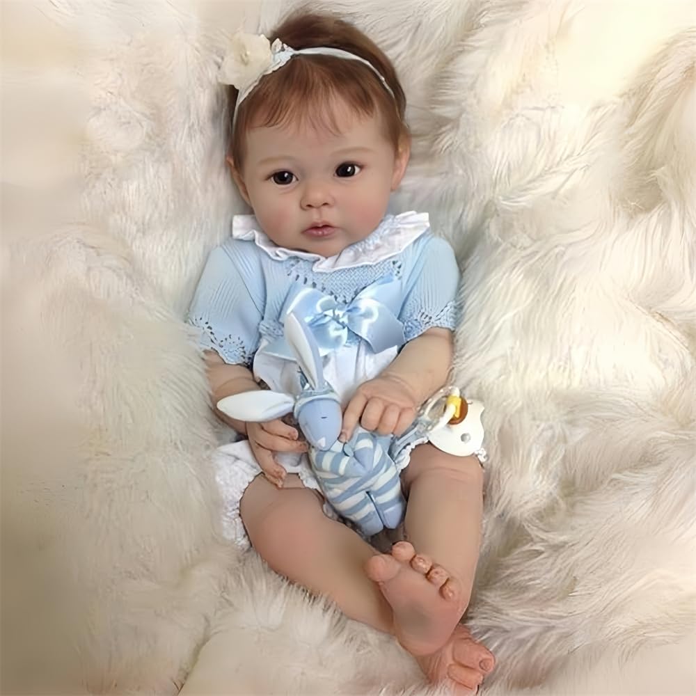 Reborn Dolls Girl 19 Inches Reborn Baby Doll Handmade Reborn Babies Soft cotton body She Looks and Feels Just like a Real-life Baby