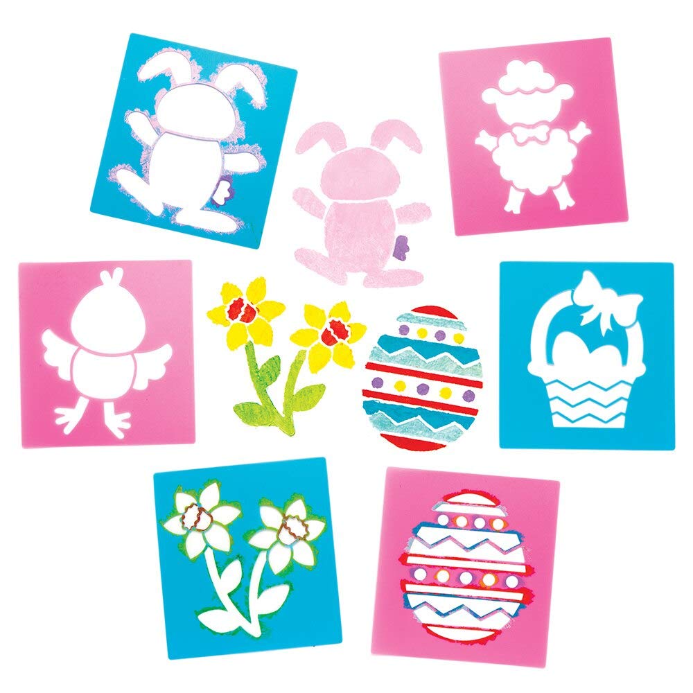 Baker Ross Easter Stencils - Pack of 6, Easter Crafts, Craft For Kids (AW149)