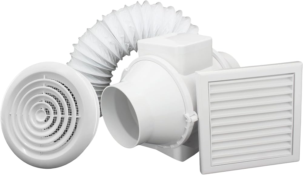 VENTS 100mm Inline Bathroom Extractor Fan Kit with Run-On Timer - Quiet Loft