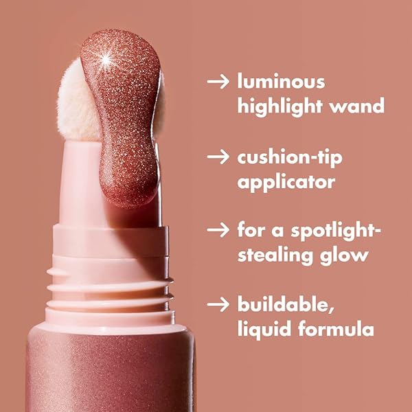 E.L.F. HALO GLOW HIGHLIGHT BEAUTY WAND, LIQUID HIGHLIGHTER WAND FOR LUMINOUS, GLOWING SKIN, BUILDABLE FORMULA, VEGAN & CRUELTY-FREE,CHAMPAGNE CAMPAIGN
