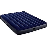 INTEX 64758E Dura-Beam Standard Downy Air Mattress: Fiber-Tech – Full Size – 10in Bed Height – 600lb Weight Capacity – Pump S