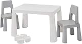 Liberty House Toys BS-8817W Kids Table and 2 Chairs White Grey 49-54cm Height view 2