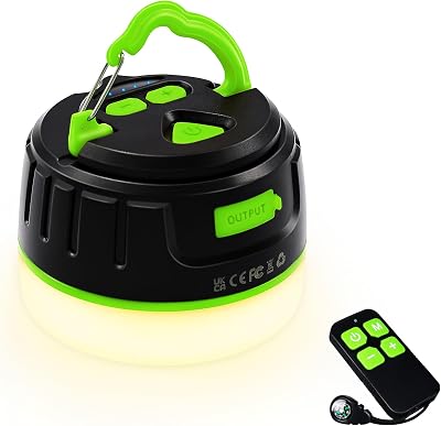Lanktoo Rechargeable Camping Lantern with Remote Control USB C 5 Modes IP65